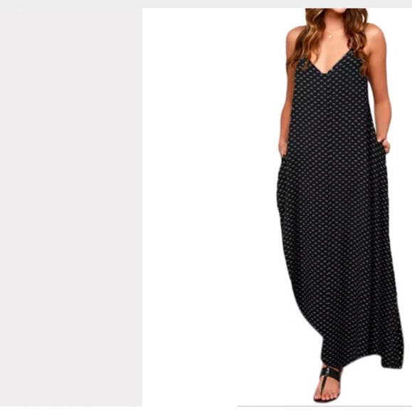 Jersey Maxi Dress w Pockets NWT Adjustable Straps - Picture 3 of 8